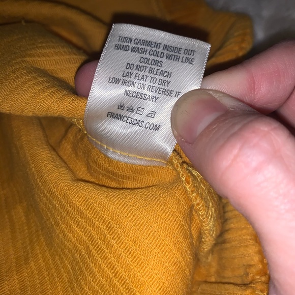 Yellow corduroy button up mini skirt - Picture 6 of 6